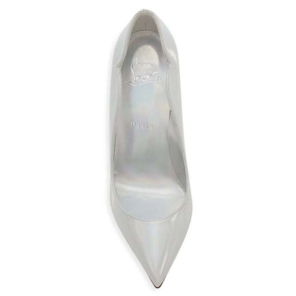 Christian Louboutin Hot Chick 100 Bianco White Patent Psychic AB Heel Pump 39 - Picture 6 of 12